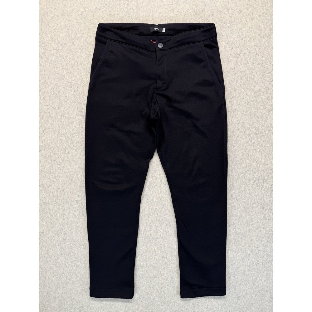 Rapha Transfer Trousers Mens XS Black Wool Blend‎ Commuter Pants Cropped